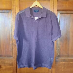 NWT Cotton On Resort Short Sleeve Polo Coffee Open Knit Front Shirt Size M